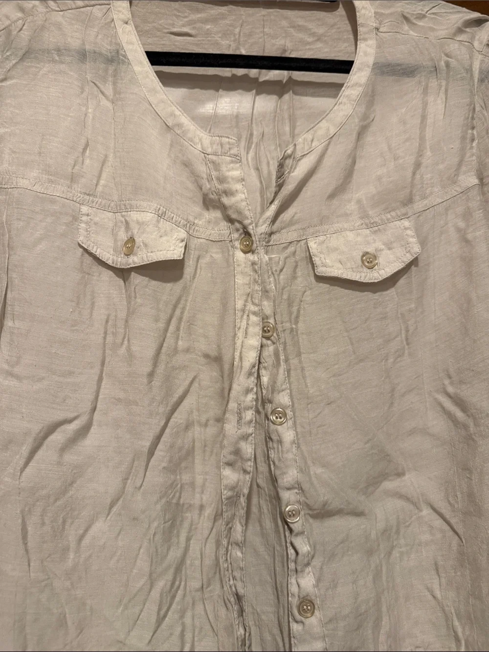 Light Cream Button-Down Women's Shirt